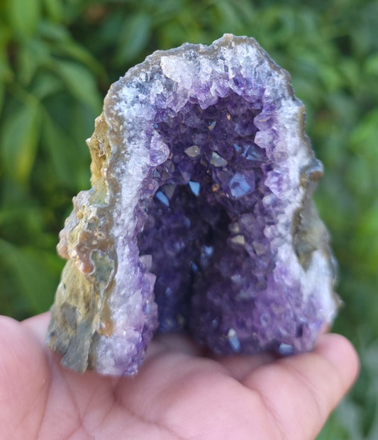 Amethyst Geode Cave(small size) : Purple Crystal from Uruguay, Cleansing Charging Stone