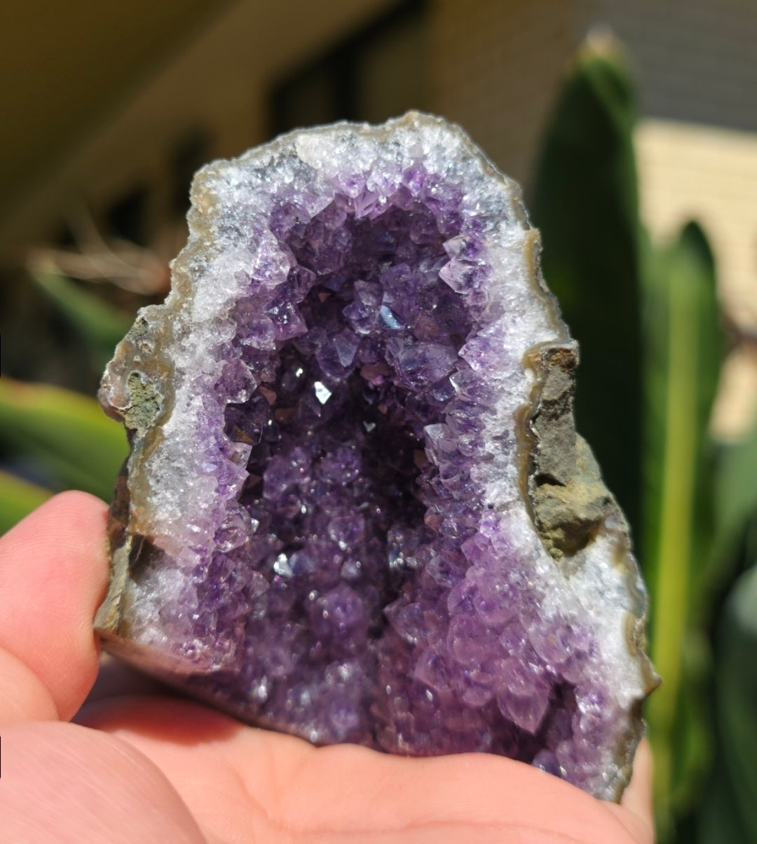 Amethyst Geode Cave(small size) : Purple Crystal from Uruguay, Cleansing Charging Stone