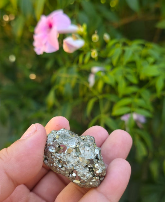 Natural Pyrite Crystal Cluster | Raw Peruvian Pyrite Specimen – Mineral Decor & Energy Stone
