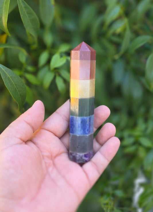 7 Chakra Bonded Tower | Crystal Healing - 1 pieces