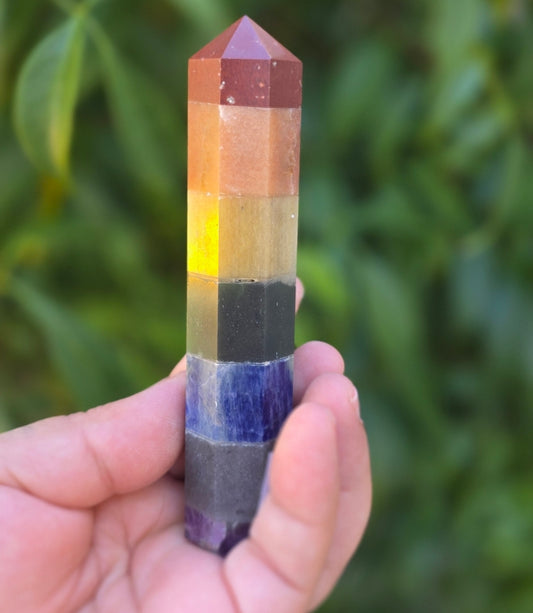 7 Chakra Bonded Tower | Crystal Healing - 1 pieces