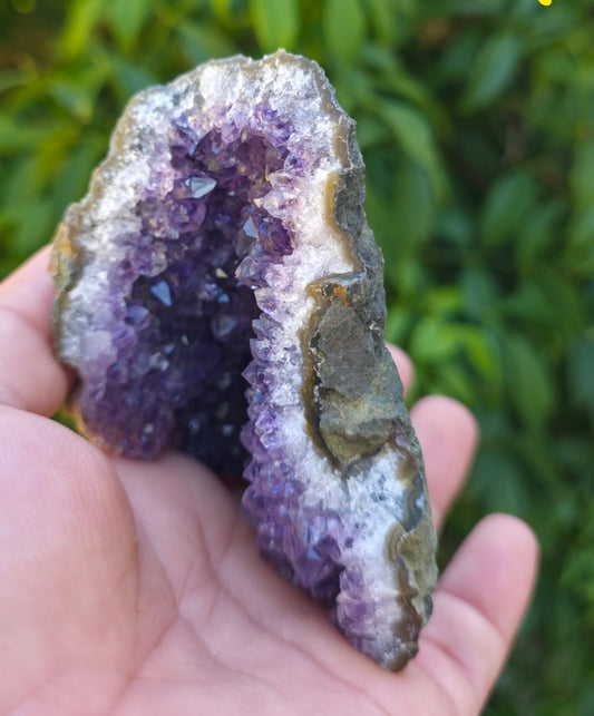Amethyst Geode Cave(small size) : Purple Crystal from Uruguay, Cleansing Charging Stone