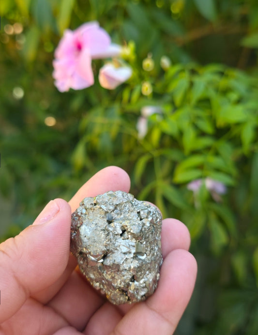 Natural Pyrite Crystal Cluster | Raw Peruvian Pyrite Specimen – Mineral Decor & Energy Stone